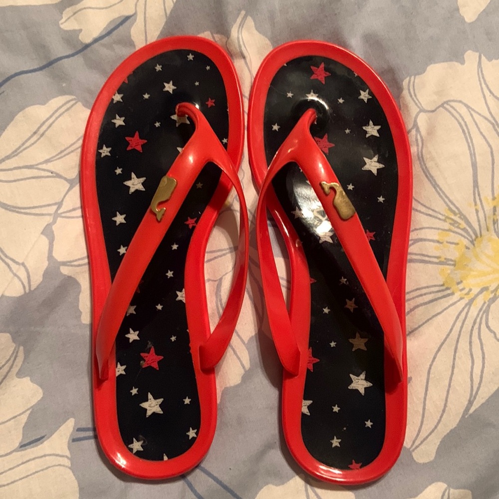 Womens Vineyard Vines Jelly Whale Sandals red white & blue New sz 7